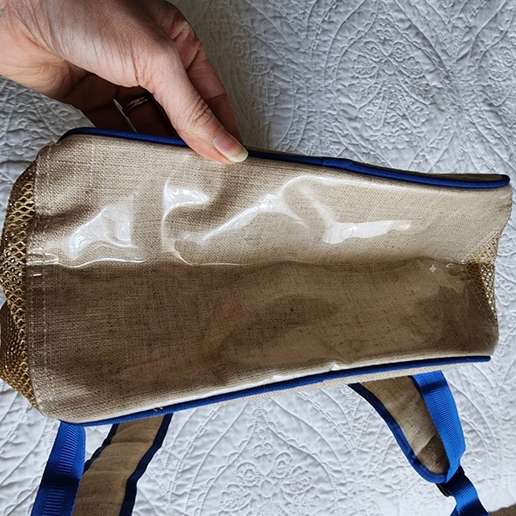 Blue and Tan Canvas Like T Rex Dinosaur Backback - Picture 3 of 5